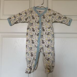 Apple Park Organic Cotton raccoon Foot Sleeper Pajama  3-6 mth